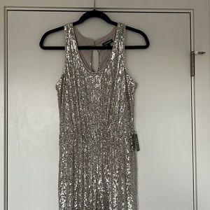 Silver Sequin Express Jumpsuit
